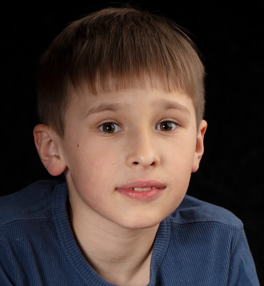 10 year old boy with straight bangs hairstyle