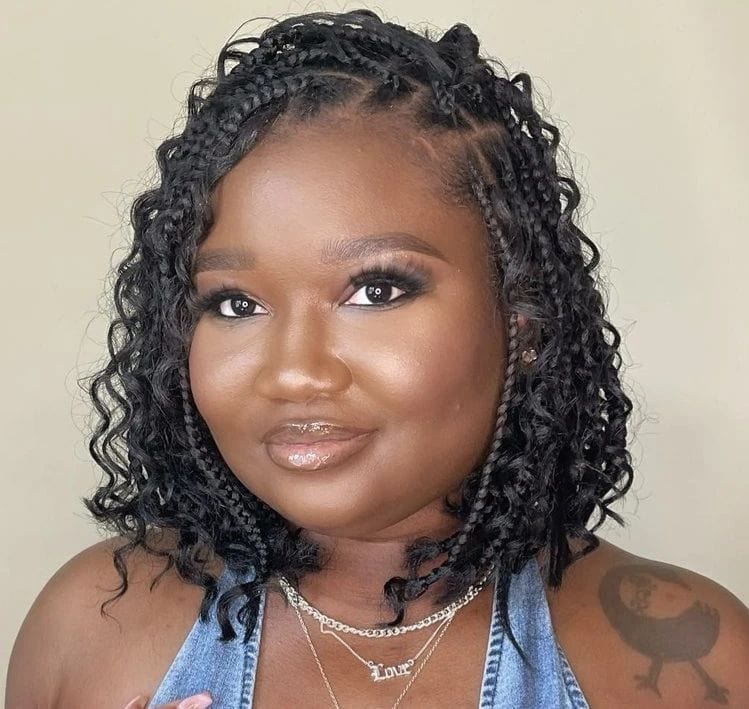 curly crochet braided bob