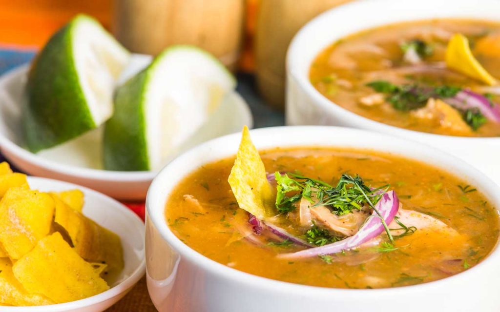 Ecuadorian food: encebollado - albacore & onion soup