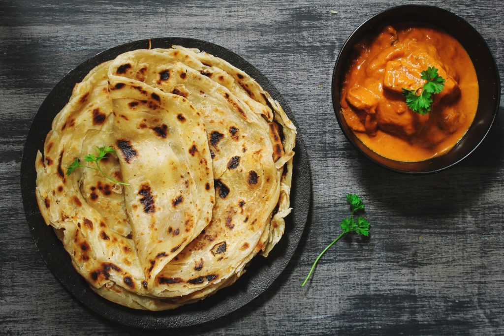 Kerala wheat paratha with paneer gravy/curry