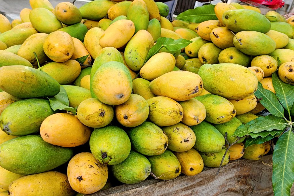 Mangoes at a street food market