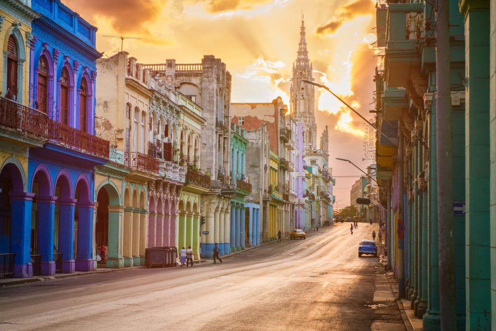 A colorful street in Havana, Cuba.