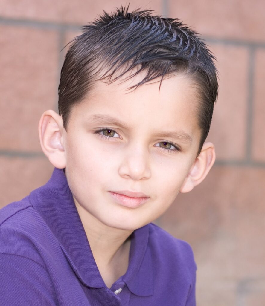 wet hairstyle for little hispanic boy with straight hair