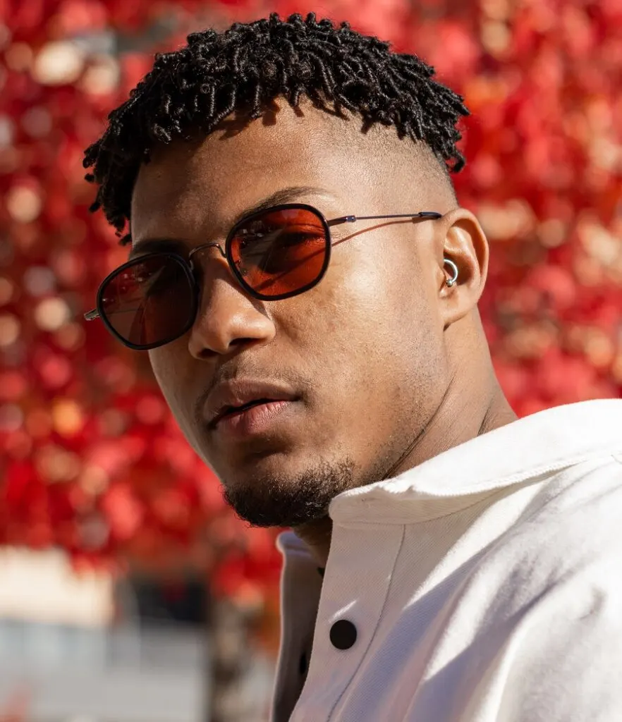 afro twists hairstyle for men with balding crown