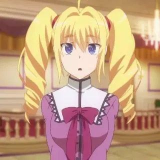 anime girl with curly hair