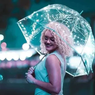 blonde curly hair