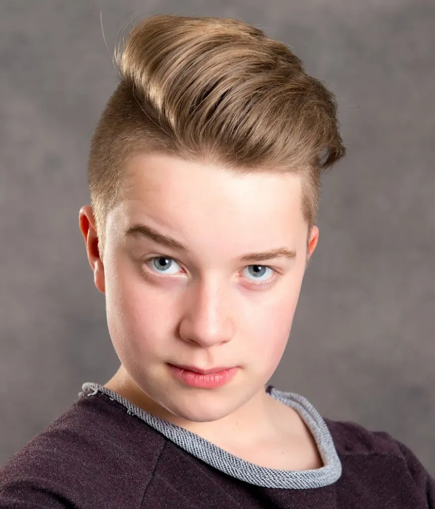 boys long pompadour with short sides