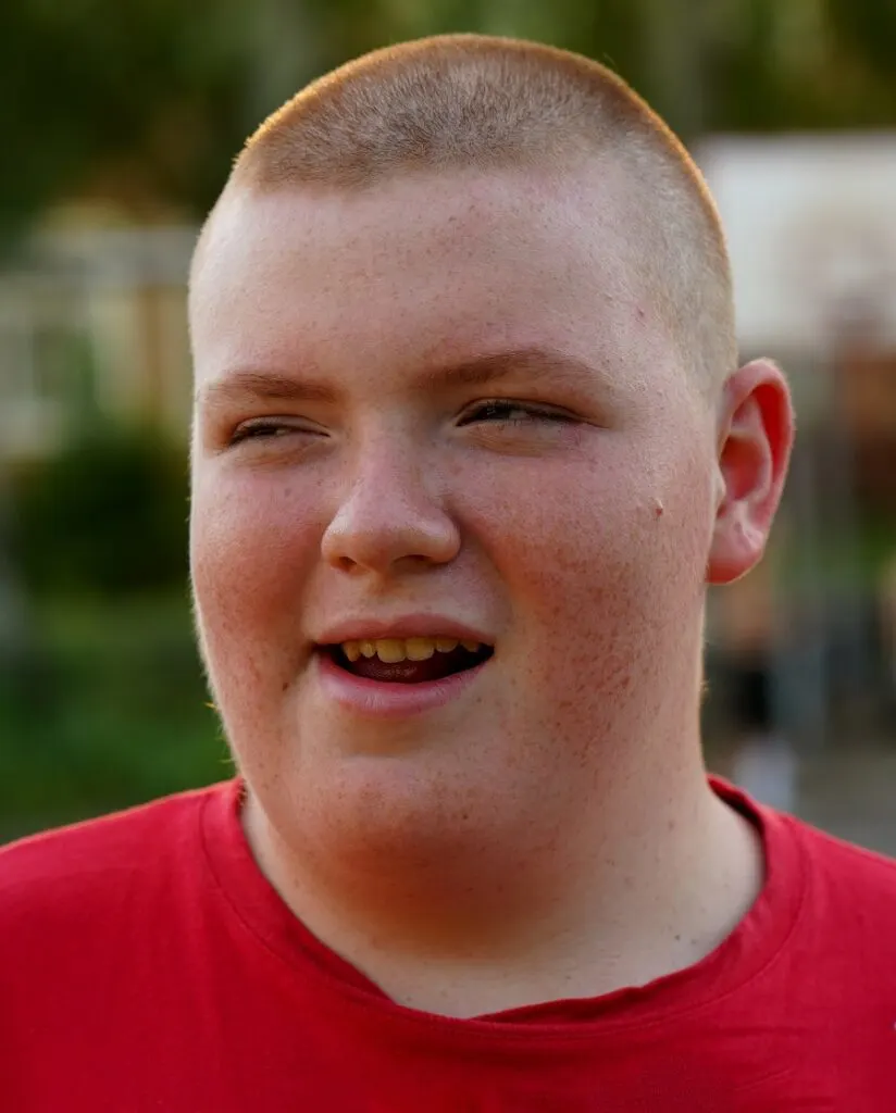 buzz cut for young men with round face