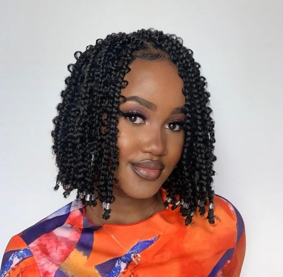 crochet bob braids with beads