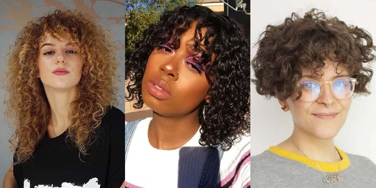 curly bangs style