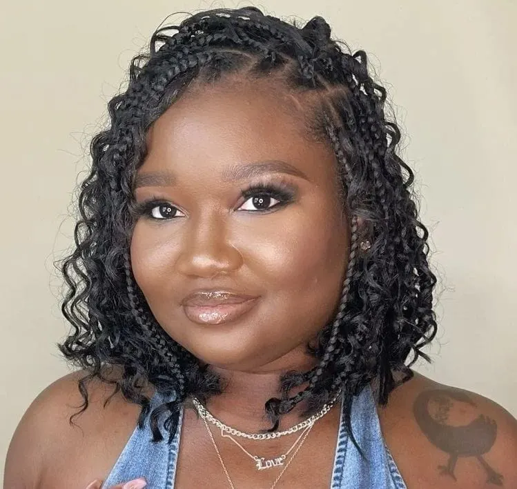 curly crochet braided bob