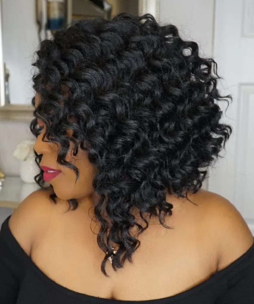 long asymmetrical crochet bob