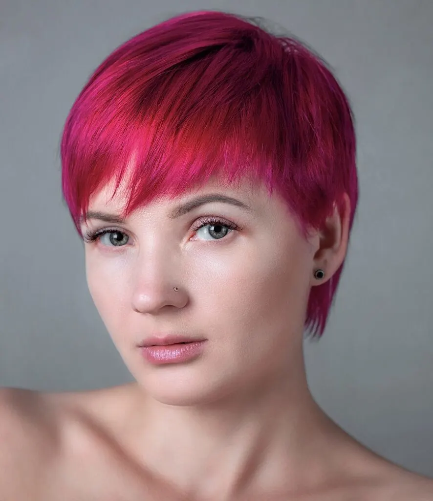 long magenta pixie