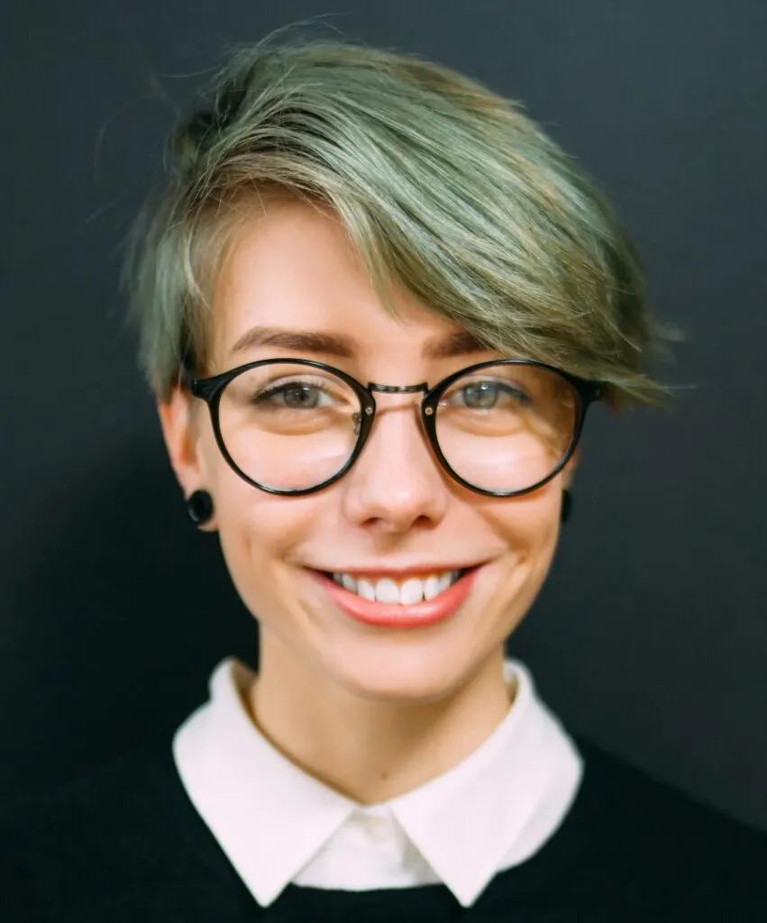 long mint green pixie