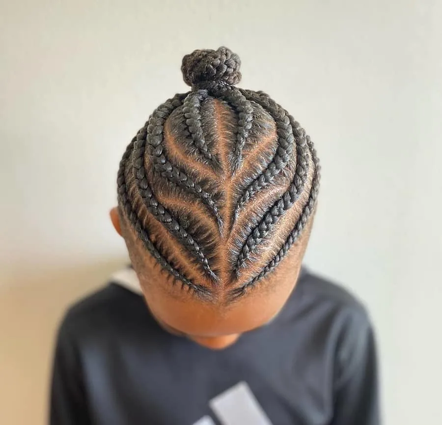 long top bun with short sides for boys