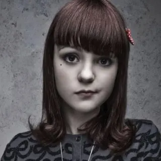 cute girl Medium haircut with bangs