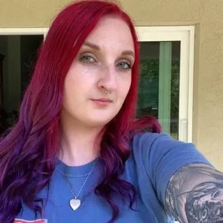 red purple hair