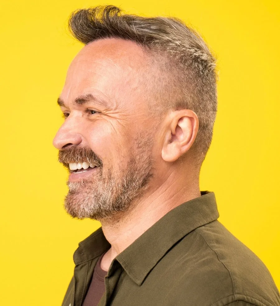 short quiff hairstyle for balding crown