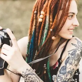 white girl dreads